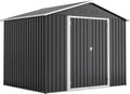 Robustes Metallgerätehaus mit Pultdach in Schwarz, 240 x 192 x 191 cm, inklusive Fundament
