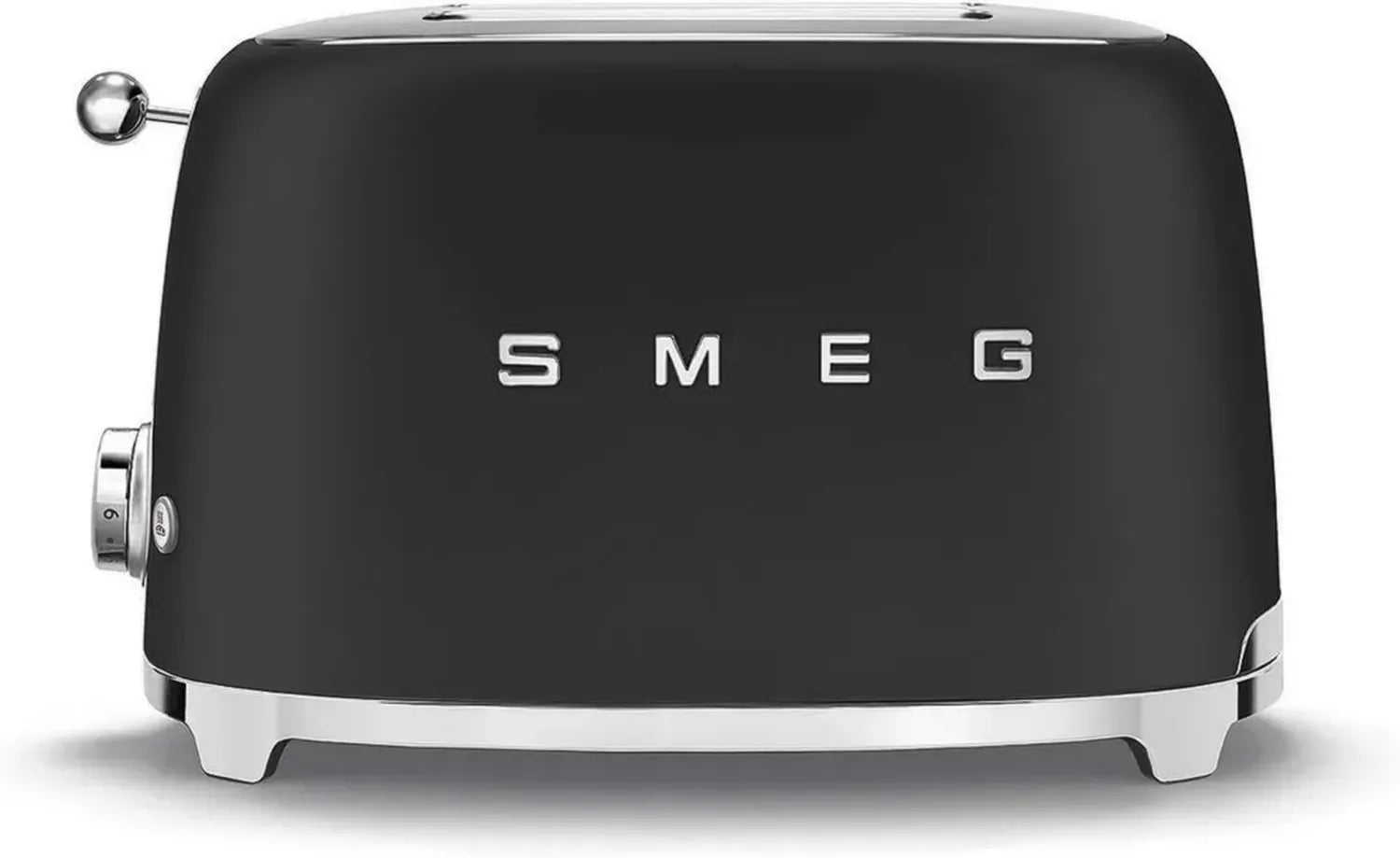 Smeg Retro Toaster, 2 Schlitz, 6 Bräunungsstufen, Auftau- & Bagelfunktion, Mattschwarz
