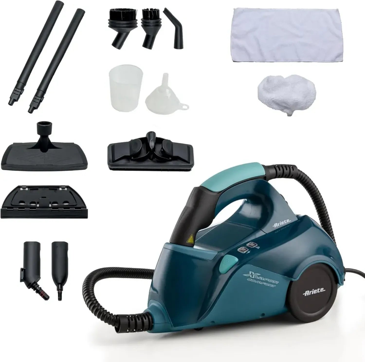Ariete 4145 XVapor Comfort Dampfreiniger, 1500W, 5 bar, eliminiert 99,9% Keime, inkl. Zubehör, Dauerdampf 45 Min, Blau