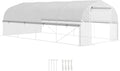Outsunny Foliengewächshaus 6x3x2m mit 8 Fenstern, Türen und UV-Schutz, Robustem Stahlrahmen in Weiß