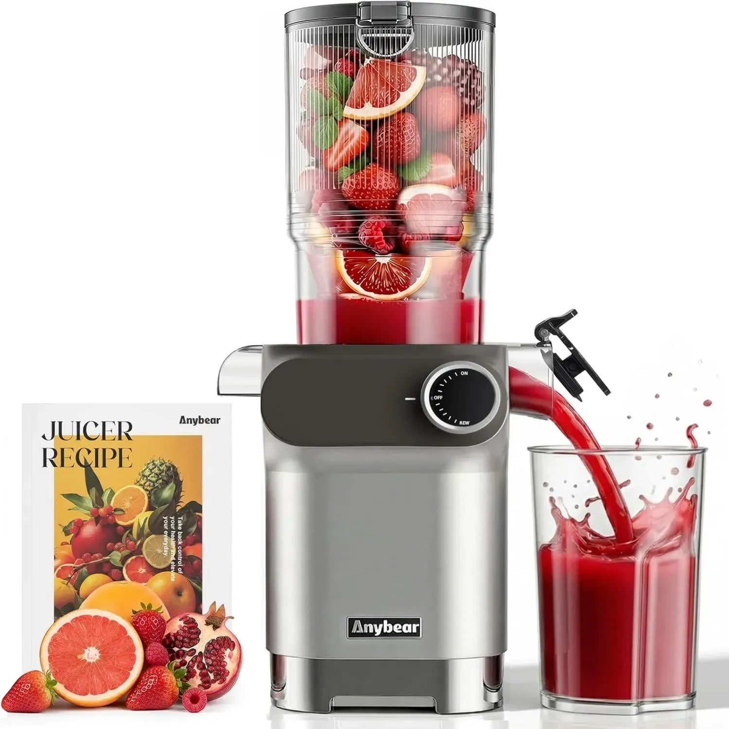 Leistungsstarker Slow Juicer mit großem Einfüllschacht und BPA-freiem Tritan