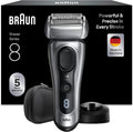Braun Series 8 Elektrischer Rasierer für Männer, Präzisionskopf mit Trimmer, SensoAdapt für alle Bartdichten, 60 Min. Akkulaufzeit, Ladehalterung, Nass- und Trockenanwendung, Modell 8617s, Silber
